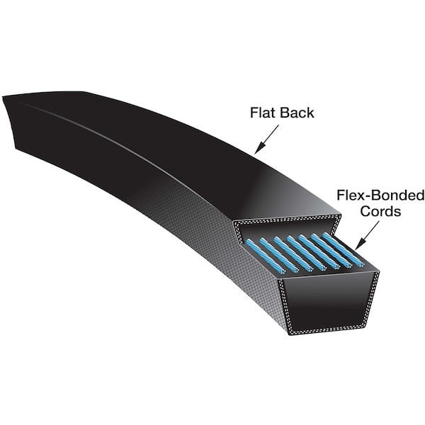 B101PB Classical V-Belt, 104 in Outside Length, 21/32 in Top Width, 13/32 in Thickness, 1 Ribs